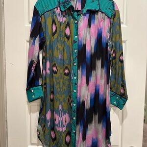Anthropologie Colorful Shirt Dress
